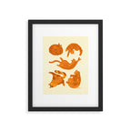 Sleepy Cozy Kitty Cats in Buttercup & Orange Framed Art Print Gallery Image 5