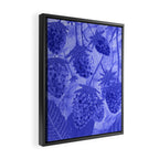 Strawberry Garden in Botanical Blue Framed Canvas Print Gallery Image 2