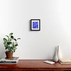 Strawberry Garden in Botanical Blue Framed Art Print Gallery Image 2