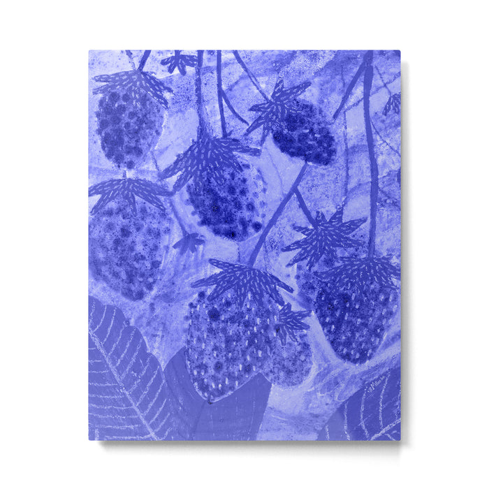 Strawberry Garden in Botanical Blue Metal Print Gallery Image 1