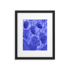 Strawberry Garden in Botanical Blue Framed Art Print Gallery Image 4