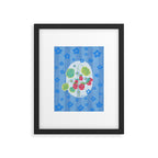 Sweet Strawberry Plant Friends in Sky Blue & Pink Framed Art Print Gallery Image 5