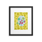 Sweet Strawberry Plant Friends in Yellow & Pink Framed Art Print Gallery Image 5