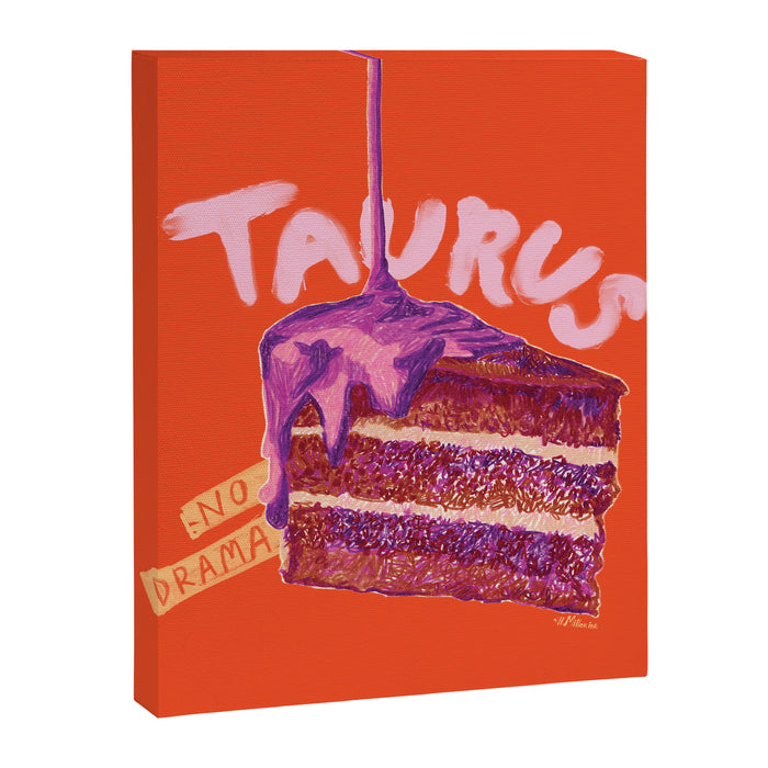 Taurus Birthday Cake in Burnt Orange Canvas Print Gallery Image 1