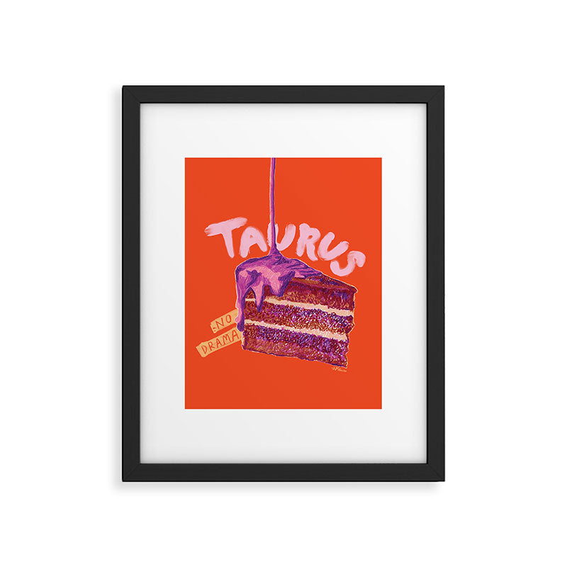 Taurus Birthday Cake in Burnt Orange Framed Art Print Gallery Image 6