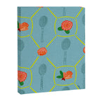 Tennis Rackets & Roses in Warm Blue & Peach Canvas Print Gallery Image 6