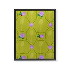 Tennis Rackets & Roses in Lime & Lavender Framed Canvas Print Gallery Image 6