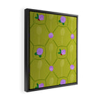 Tennis Rackets & Roses in Lime & Lavender Framed Canvas Print Gallery Image 2