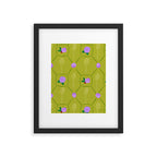 Tennis Rackets & Roses in Lime & Lavender Framed Art Print Gallery Image 5