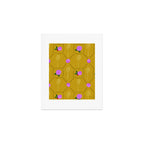 Tennis Rackets & Roses in Ochre & Purple Art Print Gallery Image 1