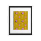 Tennis Rackets & Roses in Ochre & Purple Framed Art Print Gallery Image 4