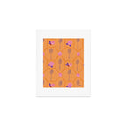 Tennis Rackets & Roses in Peach & Orange Art Print Gallery Image 1