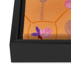 Tennis Rackets & Roses in Peach & Orange Framed Canvas Print Gallery Image 3