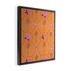 Tennis Rackets & Roses in Peach & Orange Framed Canvas Print Gallery Image 2