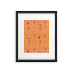 Tennis Rackets & Roses in Peach & Orange Framed Art Print Gallery Image 5