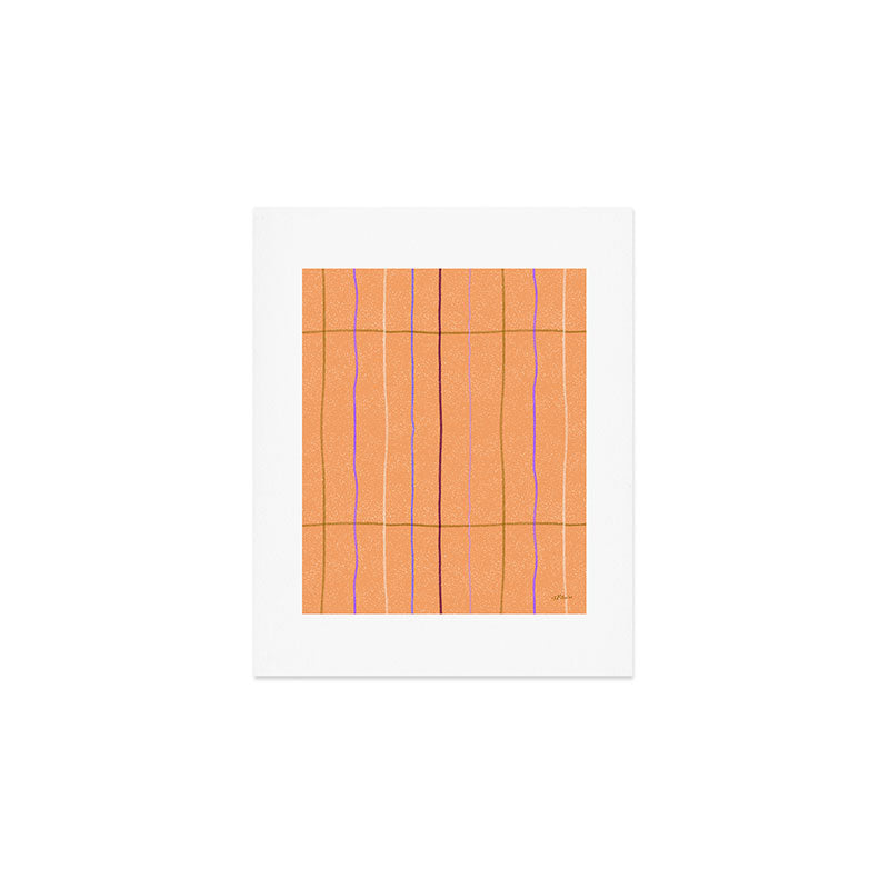 Textured Picnic Pattern in Calm Peach Art Print Gallery Image 1
