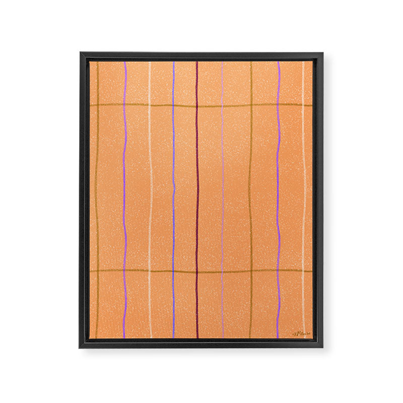 Textured Picnic Pattern in Calm Peach Framed Canvas Print Gallery Image 6