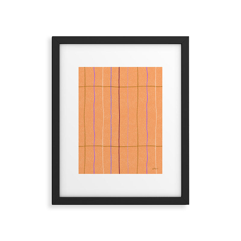 Textured Picnic Pattern in Calm Peach Framed Art Print Gallery Image 5