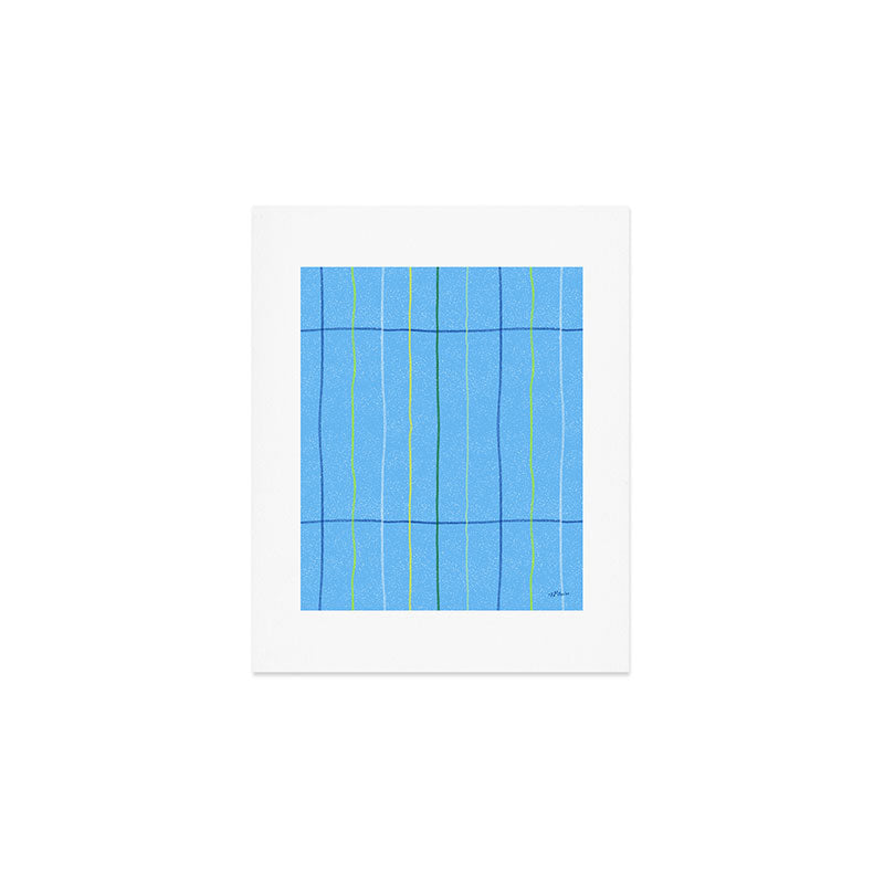 Textured Picnic Pattern in Sky Blue Art Print Gallery Image 1