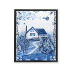 The Old Country Farm in Navy Blue - Farm House Decor Framed Canvas Print Gallery Image 6
