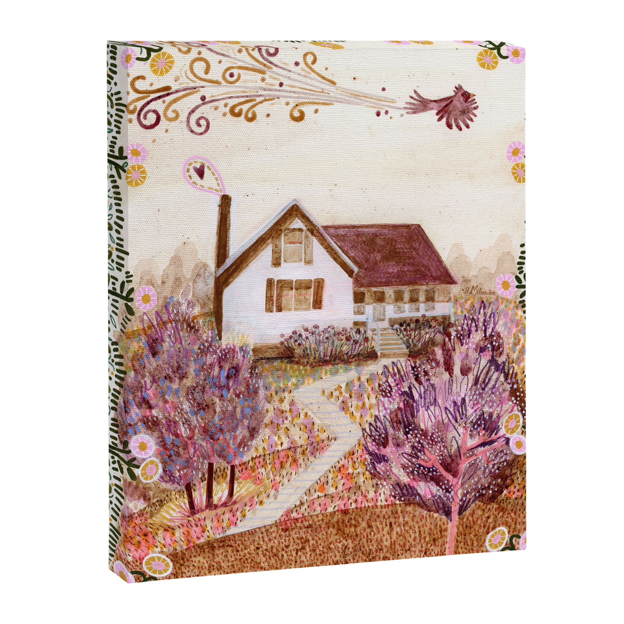 The Old Country Farm in Rustic Brown - Farm House Decor Canvas Print Gallery Image 6