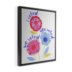 United We Grow - Vote | Floral in Red, Pink, & Blue Framed Canvas Print Gallery Image 2
