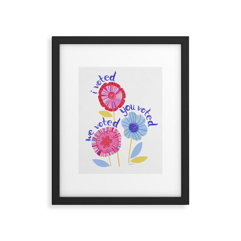 United We Grow - Vote | Floral in Red, Pink, & Blue Framed Art Print Gallery Image 5