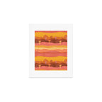 Vintage Western Desert Landscape in Golden Sunrise & Peach Art Print Gallery Image 1