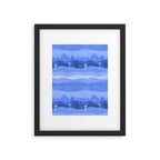 Vintage Western Desert Landscape in Night Blue Framed Art Print Gallery Image 5