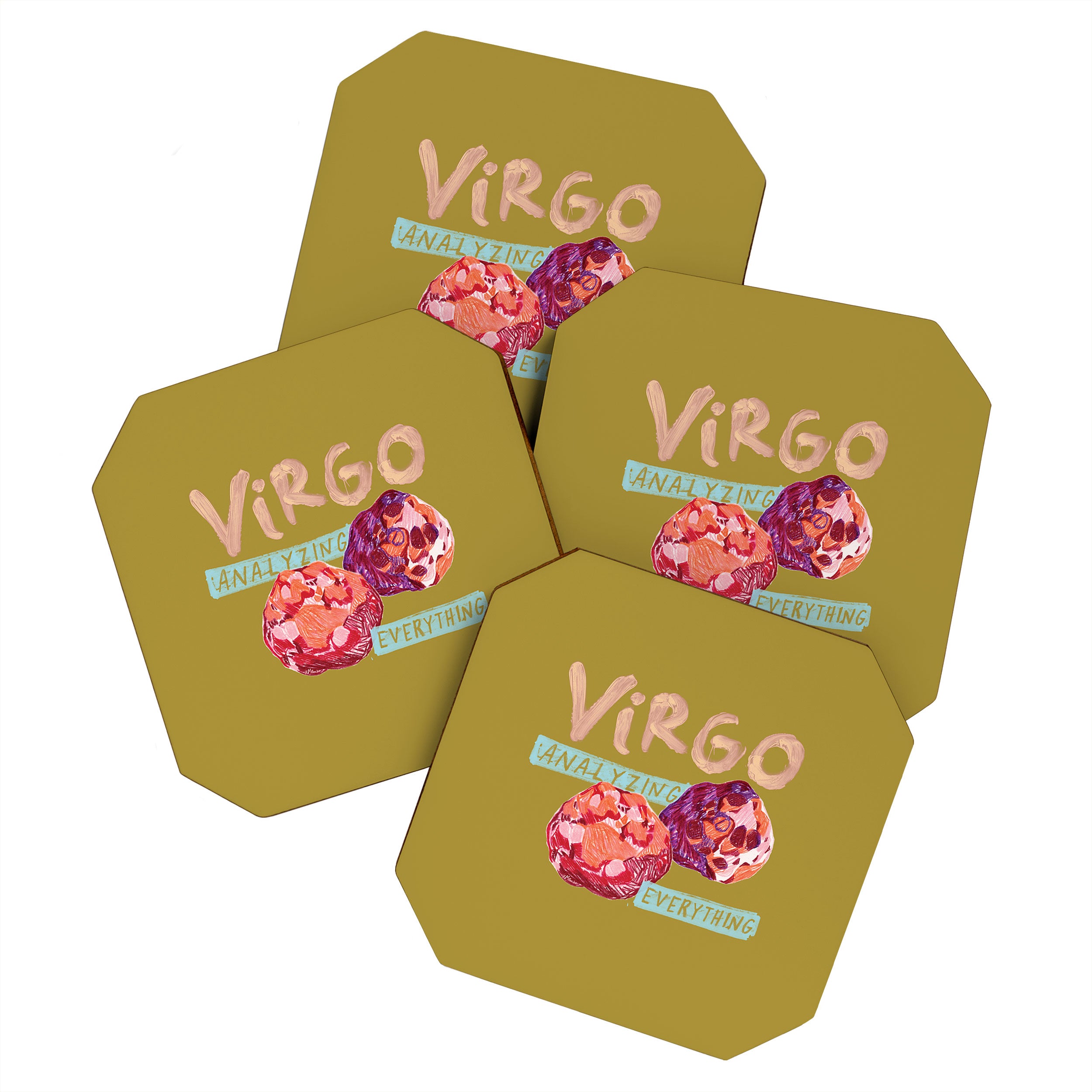 Virgo Perfection in Mustard Yellow | Zodiac Series Coaster Gallery Image 1