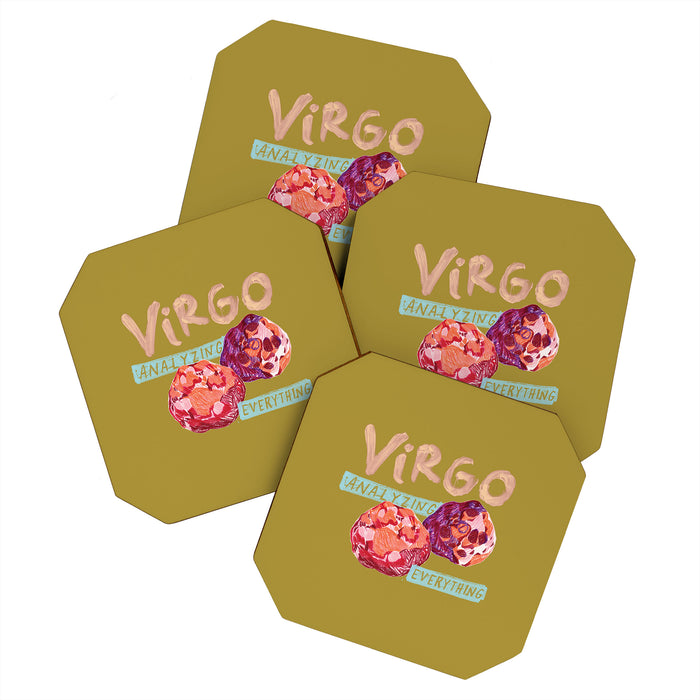 Virgo Perfection in Mustard Yellow | Zodiac Series Coaster Gallery Image 1