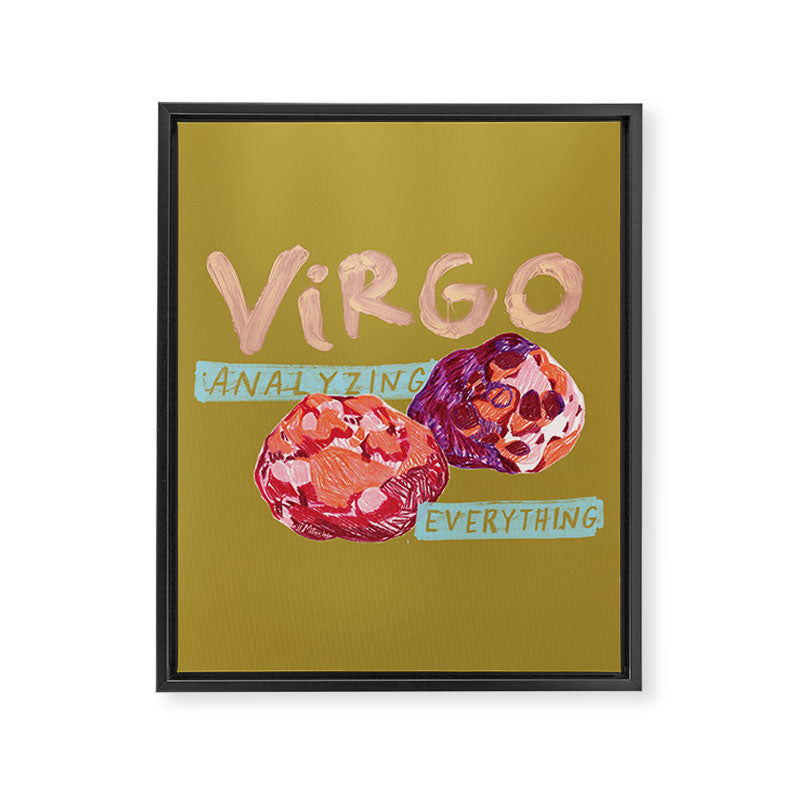 Virgo Perfection in Mustard Yellow | Zodiac Series Framed Canvas Print Gallery Image 8
