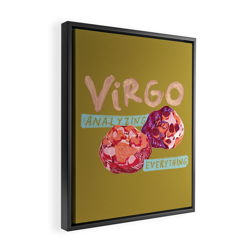 Virgo Perfection in Mustard Yellow | Zodiac Series Framed Canvas Print Gallery Image 2