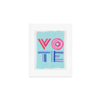 Vote Hand Lettering on Blue Watercolor Background Art Print Gallery Image 1