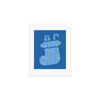 Whimsical Tiny Toys & Pine Branches in Blue Art Print Gallery Image 1