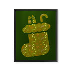 Whimsical Tiny Toys & Pine Branches in Green Framed Canvas Print Gallery Image 6
