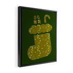 Whimsical Tiny Toys & Pine Branches in Green Framed Canvas Print Gallery Image 2