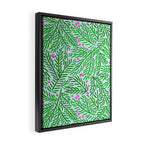 Winter Berries & Pine Branches in Green Framed Canvas Print Gallery Image 2