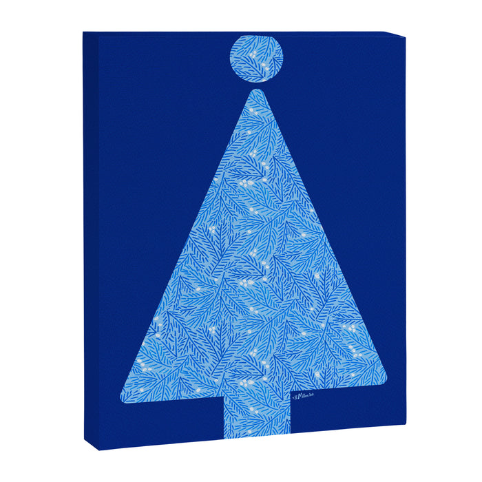 Winter Berries & Pine Branches in Blue Canvas Print Gallery Image 1