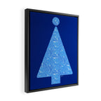 Winter Berries & Pine Branches in Blue Framed Canvas Print Gallery Image 2