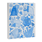 Winter Forest Woodland Animals in Blue Canvas Print Gallery Image 6