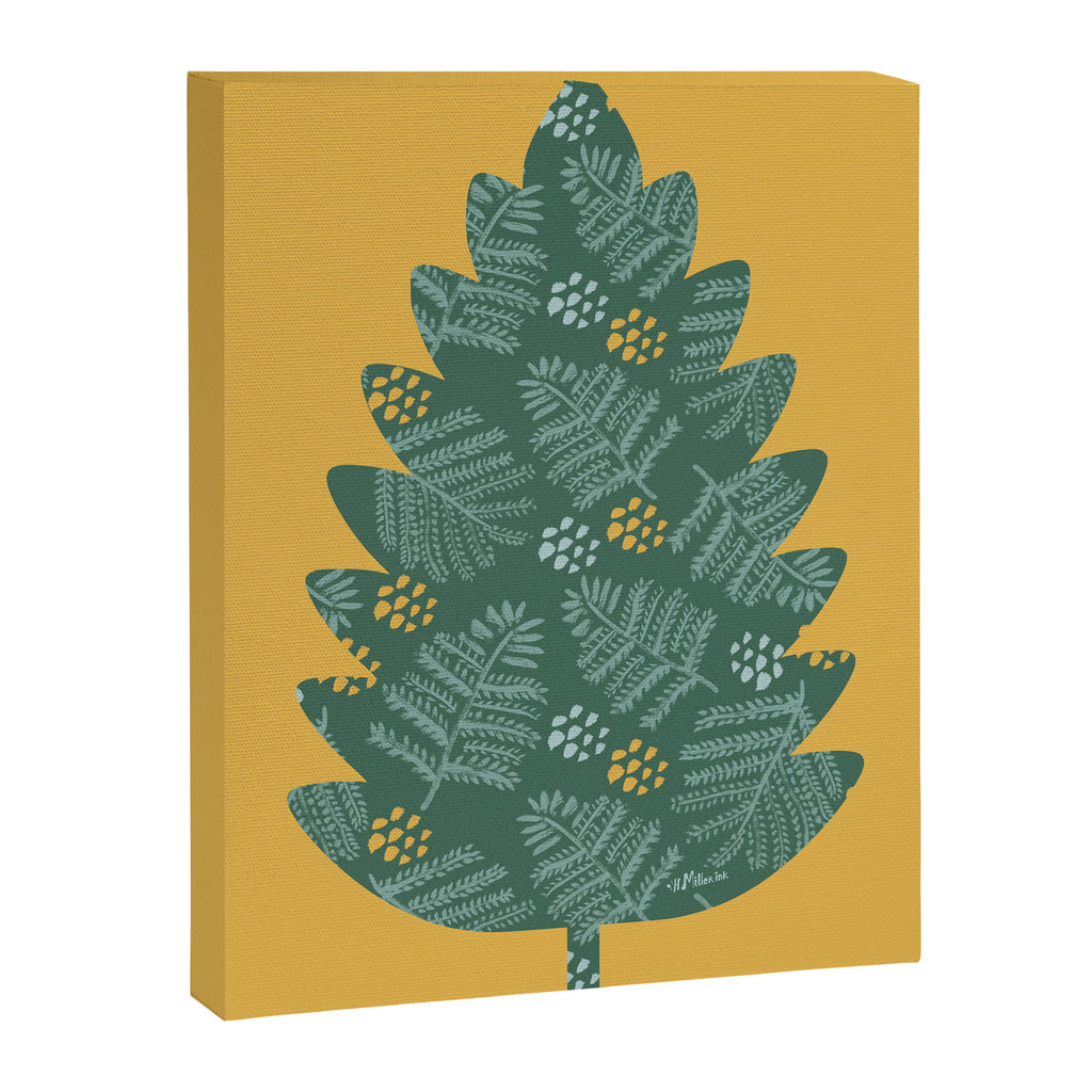 Winter & Woodsy Pine Trees in Forest Green Canvas Print Gallery Image 6