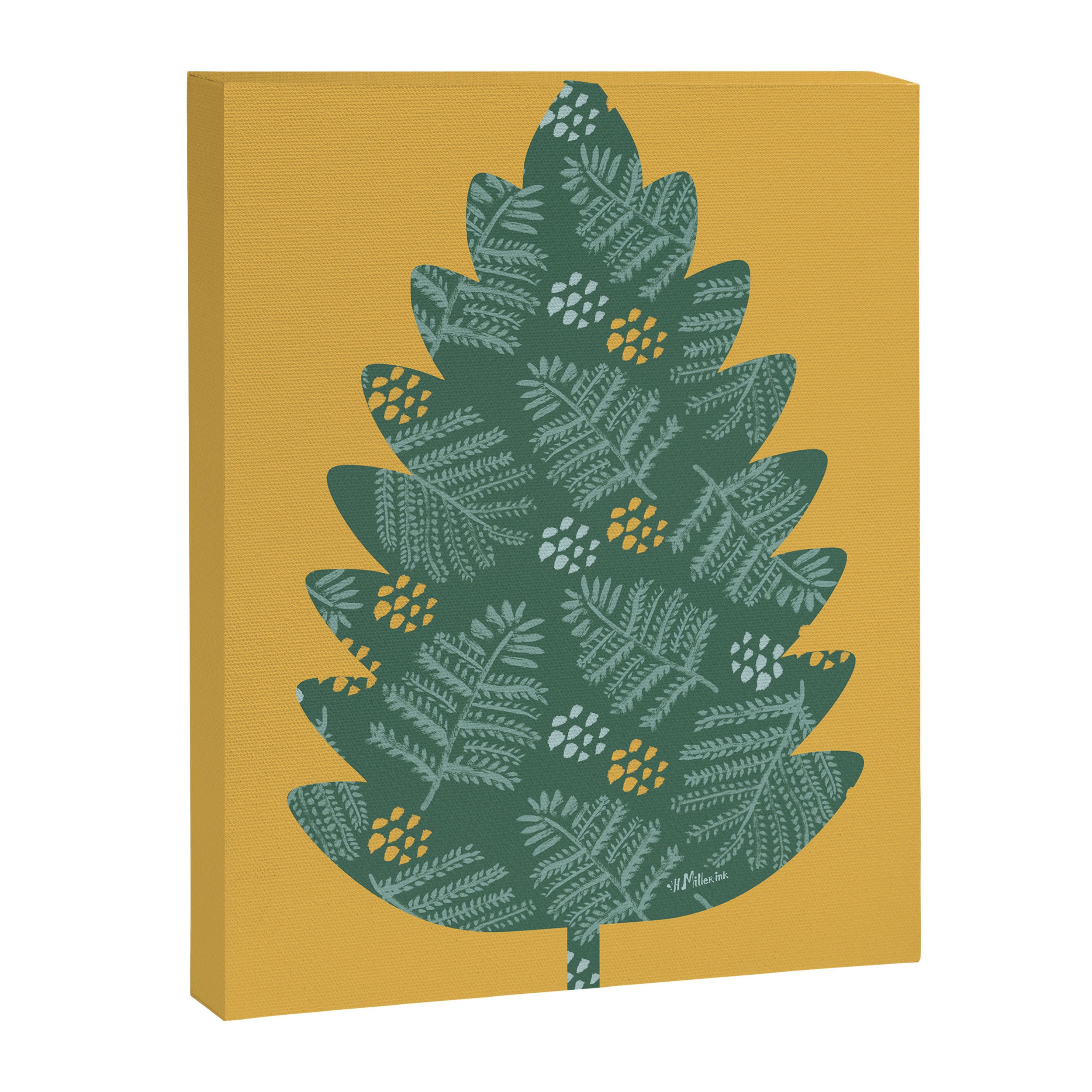Winter & Woodsy Pine Trees in Forest Green Canvas Print Gallery Image 6