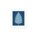 Winter & Woodsy Pine Trees in Warm Blue Art Print Gallery Image 1