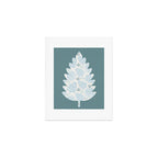 Winter & Woodsy Pine Trees in White & Blue Art Print Gallery Image 1