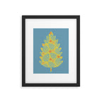 Winter & Woodsy Pine Trees in Yellow & Blue Framed Art Print Gallery Image 5