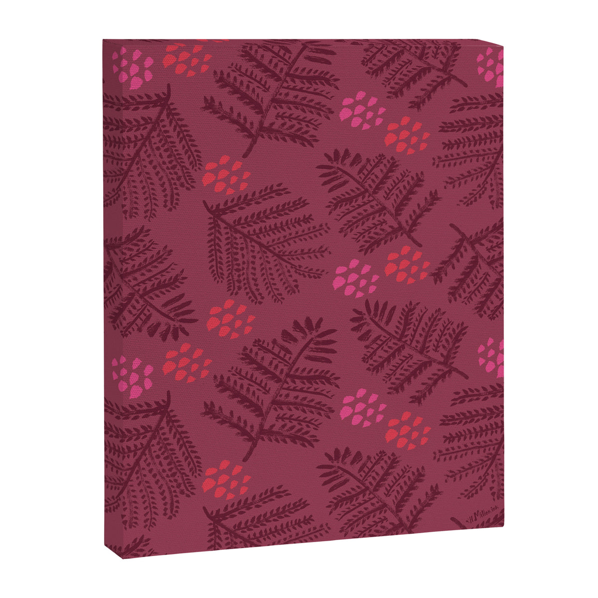 Winter & Woodsy Pine Trees in Ruby Red Canvas Print Gallery Image 6
