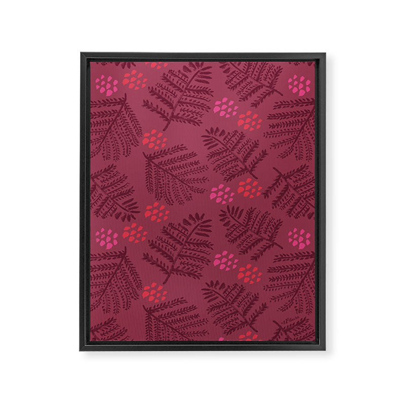 Winter & Woodsy Pine Trees in Ruby Red Framed Canvas Print Gallery Image 6