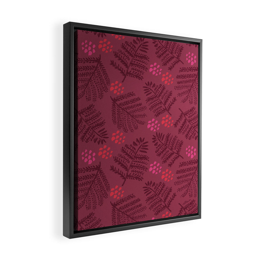 Winter & Woodsy Pine Trees in Ruby Red Framed Canvas Print Gallery Image 2