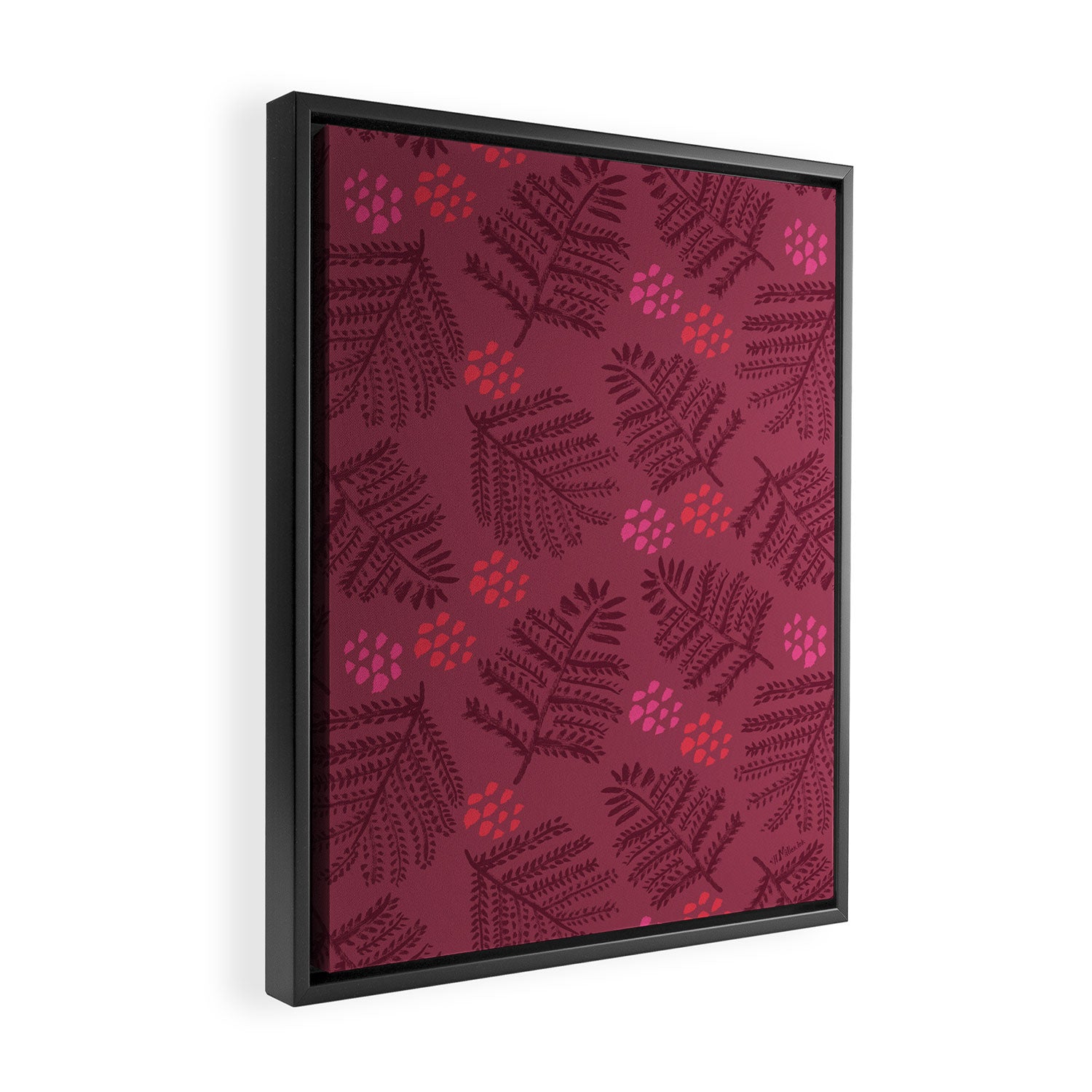 Winter & Woodsy Pine Trees in Ruby Red Framed Canvas Print Gallery Image 2